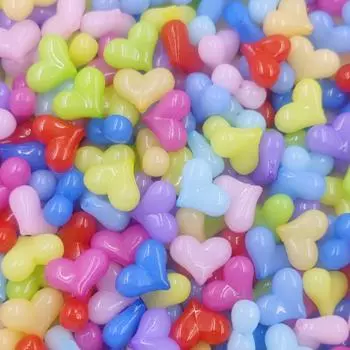 5шт акриловые бусины в форме сердца с одним отверстием для изготовления ювелирных изделий своими руками, браслета и ожерелья