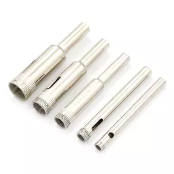 5шт алмазные сверла для кольцевой пилы для керамической плитки серебряный