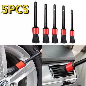 5шт автомобильный набор щеток для очистки зазоров щетка для деталей шин щетка для удаления пыли из салона автомобиля набор для очистки колесных дисков щетка инструменты пластик