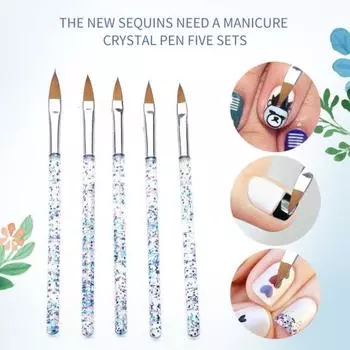 5шт блестки пластиковый дизайн ногтей кисть для рисования живопись ручка горный хрусталь выбор драгоценных камней