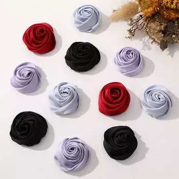5шт бутон атласная роза тканевые нашивки 3D ювелирные изделия аксессуары искусственные цветы тканевая аппликация своими руками чёрный