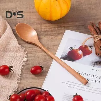 5шт деревянная ложка в японском стиле, устойчивая к царапинам, тонкая работа, детская деревянная ложка