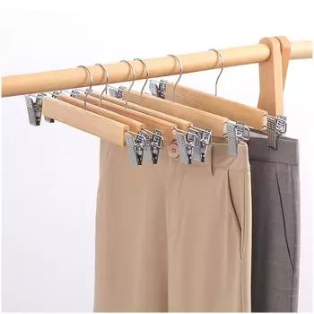 5шт деревянная вешалка для брюк прочная деревянная вешалка для брюк для взрослых зажим для брюк магазин одежды деревянный зажим для брюк вешалка для одежды