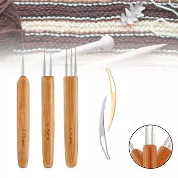 5шт DIY крючок иглы крючок бамбуковая ручка страх вязать волосы плетеный инструмент