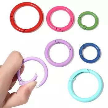 5шт DIY разъем брелок металлические пружинные застежки открытые кольца круглая пряжка для ювелирных изделий 33MM чёрный