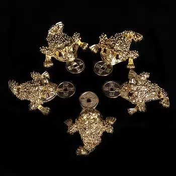 5шт фэн-шуй карманные лягушки-жабы брелок для ключей с подвеской в виде сумки домашний декор One Size