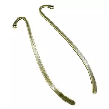 5шт глянцевые закладки-подвески античная бронза цвет цинковый сплав 86мм