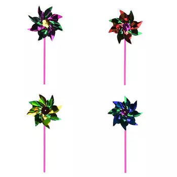 5шт голографическая садовая ветряная мельница с одним цветком и окном, домашний декор, детская игрушка