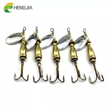 5шт HENGJIA рыболовные ложки приманки металлические искусственные приманки для ловли форели, окуня, щуки