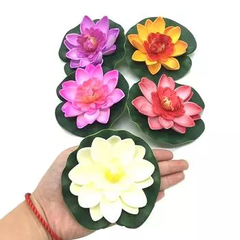 5шт искусственная плавающая вода Ева цветок лотоса пруд декор резервуар растение орнамент 5pcs