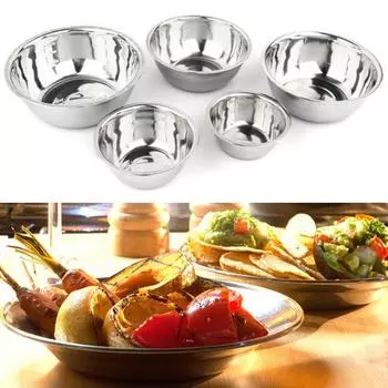 5шт из нержавеющей стали вложенные миски для смешивания кухонный контейнер для хранения еды для салата серебряный