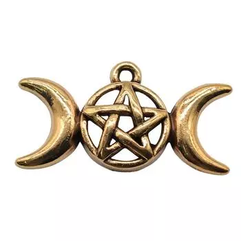 5шт Лунная Богиня Звезда Подвески Подвески Античное Золото Цвет Цинковый Сплав 30X16mm