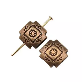 5шт маленькие квадратные бусины-подвески для телефона цвета античной бронзы 4х10мм