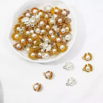 5шт металлические подвески с искусственным жемчугом для изготовления ювелирных изделий своими руками золотой