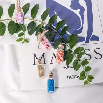 5шт мини стеклянная бутылка флакон трубка зелье духи пробковые баночки желание подвеска подвеска