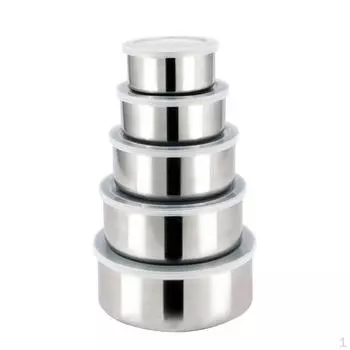 5шт миска из нержавеющей стали с крышками, удобное хранение