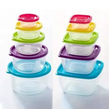 5шт набор герметичных крышек кухонные органайзеры контейнер для хранения еды коробка для хранения еды герметичная коробка round
