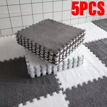 5шт плюшевый детский коврик EVA пена пазлы детский игровой коврик детские коврики для комнаты теплые детские игрушки ковер младенческий ковер 0.6CM