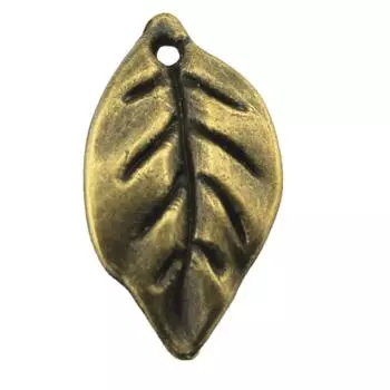 5шт подвески в виде листьев античная бронза цвет цинковый сплав 25х14мм