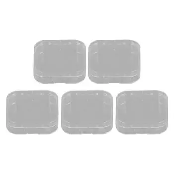 5шт пуховка для макияжа прозрачный пластиковый прозрачный футляр для хранения ювелирных изделий для сережек