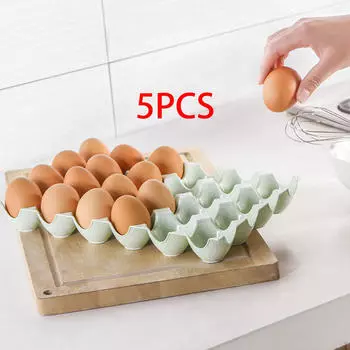 5шт ящик для хранения яиц штабелируемый лоток для холодильника светло-зеленый