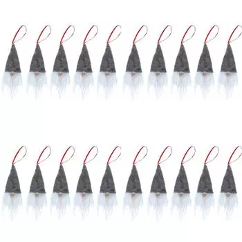 5шт Рождественская елка Висячие украшения Рождественский венок Подвески Санта-Клауса (серый) К