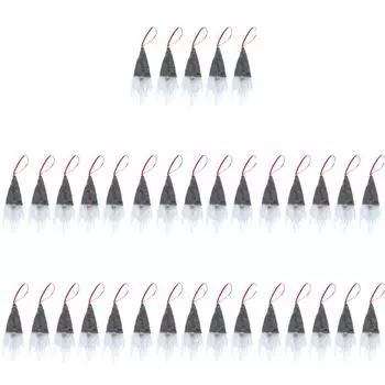 5шт Рождественская елка Висячие украшения Рождественский венок Подвески Санта-Клауса (серый) К