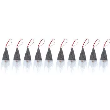 5шт Рождественская елка Висячие украшения Рождественский венок Подвески Санта-Клауса (серый)