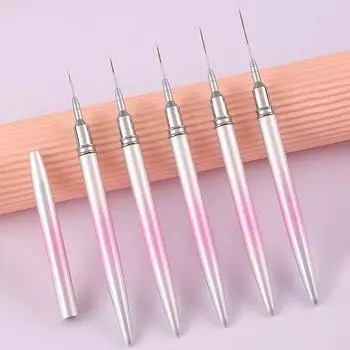 5шт ручка для рисования ногтей удлиненные линии DIY нейлоновая шерсть прочный маникюрный набор для снятия кромок польский салон серебряный