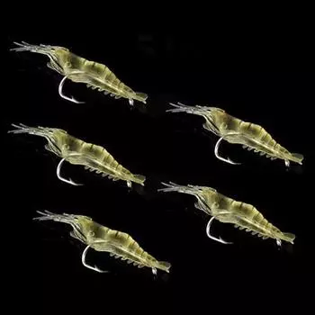 5шт рыболовная приманка мягкая легкая искусственная яркая наживка для креветок креветки крючок рыболовные снасти