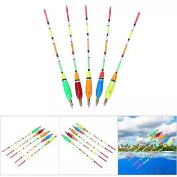 5шт рыболовные поплавки из бальсового дерева рыболовные поплавки индикатор поклевки рыболовное снаряжение с прочным поплавковым хвостом многоцветный 3+2g