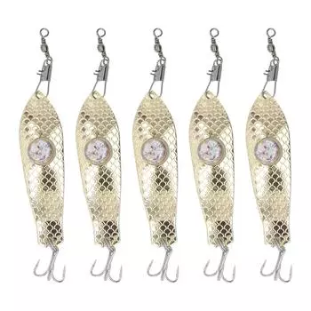 5шт светодиодный фонарь для рыболовной приманки из нержавеющей стали со светодиодной подсветкой для рыбалки золотой