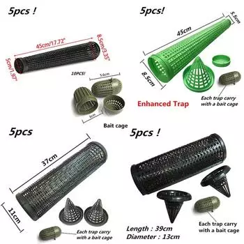 5шт улучшенная пластиковая ловушка для угря и креветок портативный рыболовный горшок удобный практичный 39cm чёрный