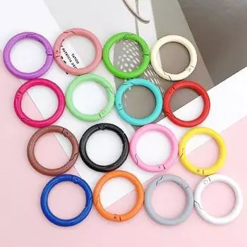 5шт ювелирные изделия пряжка круглый металлический брелок для ключей пружинные застежки открытые кольца DIY разъем 33MM чёрный