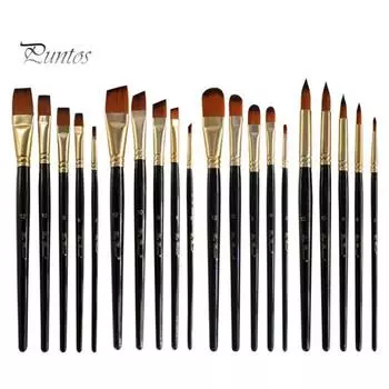 5шт заостренные плоские круглые кисти для рисования акриловая акварельная ручка для рисования маслом