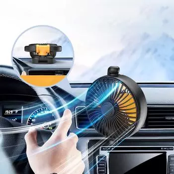 5V 12V 24V Car Fan 360 Rotation Car Air Ventilation Fan Low Noise Auto Dashboard Air Vent Cooling Fan For Car Truck SUV Summer