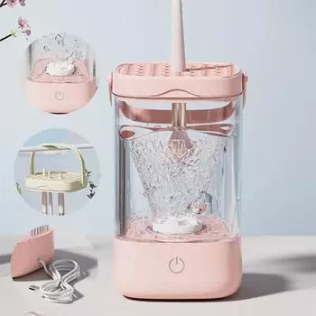 5V Машина для мытья кистей для макияжа 3 в 1 Сушилка для косметических кистей Устройство для очистки косметических кистей для женщин розовый
