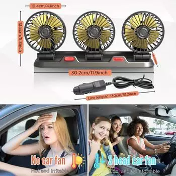 5V Triple Head Car Fan - 2-Speed Adjustable USB Powered Compact Desig Perfect Gift for Friends and Family on Christmas Amagi