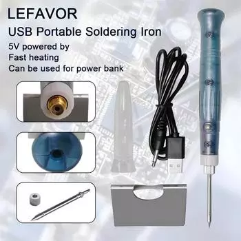 5V USB Electric Soldering Iron Professional Electric Heating Tool Rework with Indicator Light Handle Welding Gun BGA Repair Tool