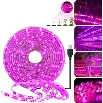 5VPlant Light Grow Светодиодная лента 5 В USB LED 1-5 м Полный спектр Водонепроницаемый светодиодный чип для теплицы Цветочная рассада Grow Tent Hydropon