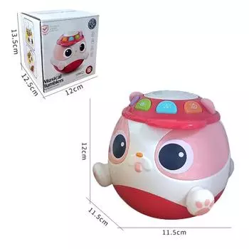 5в1 Детский мультяшный ручной барабан Музыкальная игрушка Собачка-неваляшка Музыкальные игрушки-барабаны со светом и звуком Развивающие игрушки для малышей Подарки