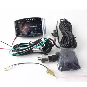 5в1 Многофункциональный автомобильный ЖК-цифровой датчик давления масла + напряжение + температура воды + топливо + тахометр