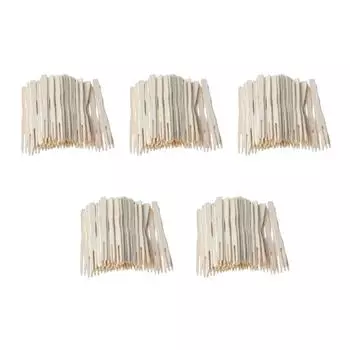 5x100 шт. бамбуковые одноразовые деревянные вилки для фруктов, вилки для десертов, столовые приборы, вилки для десертов на вечеринку жёлтый