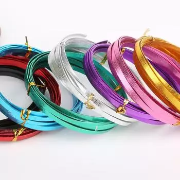 5x1 мм, 3 метра/лот, плоская тисненая алюминиевая проволока, мягкая металлическая проволока для флористики для самостоятельного изготовления ювелирных изделий фуксия