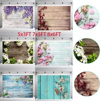 5x3FT 7x5FT 8x6FT Деревянная напольная доска Цветочный фон для фотосъемки Студийный виниловый фон для фотосъемки A-150*90cm