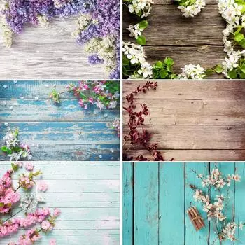 5x3FT 7x5FT 8x6FT Деревянная напольная доска Цветочный фон для фотосъемки Студийный виниловый фон для фотосъемки A-150x90cm