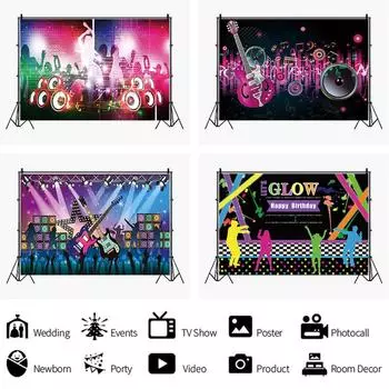 5x3ft музыкальная вечеринка сценическое освещение фон ткань фотография фон реквизит A-150x100cm