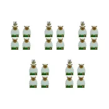 5x4 шт. нетканые мультяшные овцы ножи вилки чехлы для посуды держатели столовых приборов пасхальное украшение кухонное обеденное украшение стола зелёный