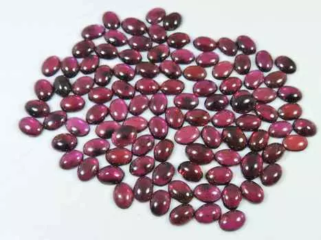 5X6MM натуральный красный гранат овальный кабошон россыпью драгоценный камень 100 шт лот RQ-1575