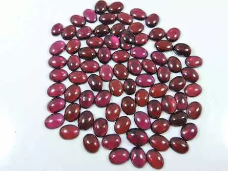 5X7MM натуральный красный гранат овальный кабошон россыпью драгоценный камень 80 шт лот RQ-1560